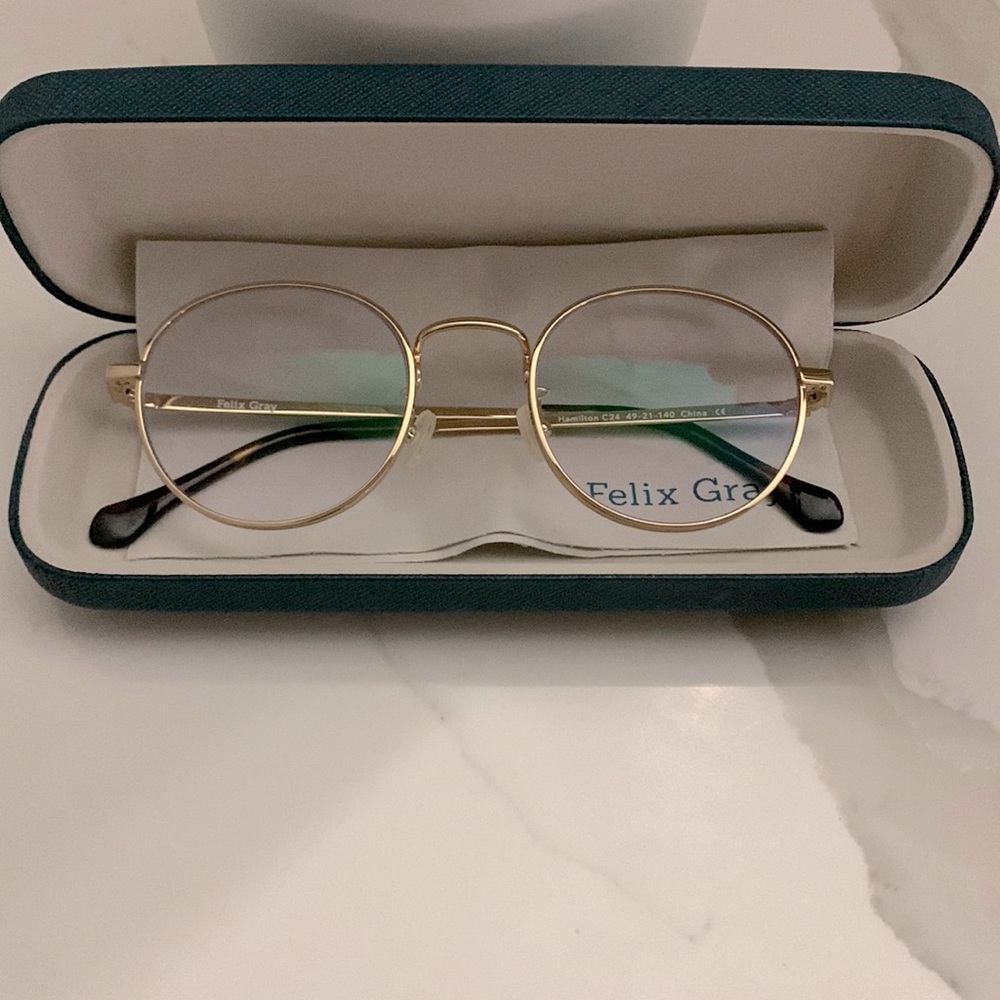 Felix Gray Hamilton Blue-light Blocking Computer Glasses, Gold